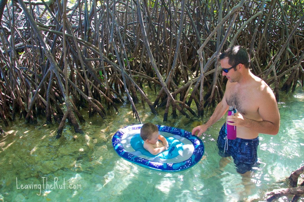 Parguera Tav and Aiden in mangroves