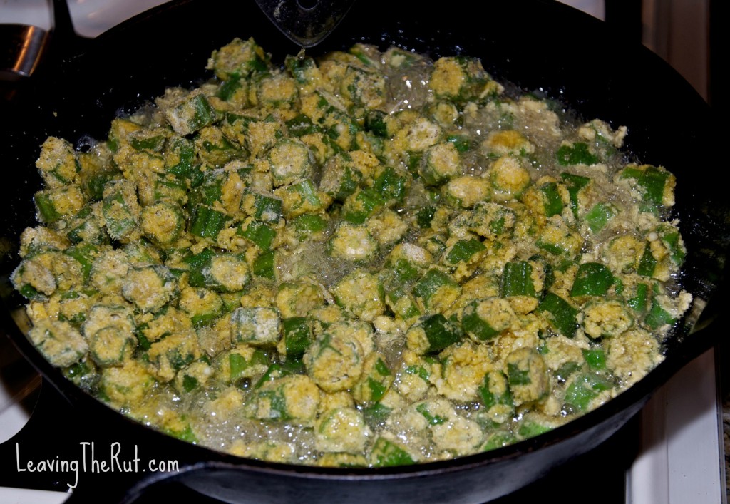 Real Southern Fried Okra frying