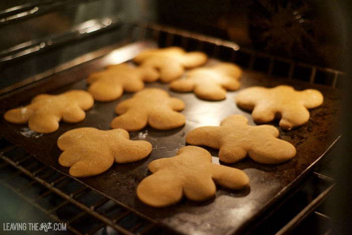 Gingerbread Cookies in oven