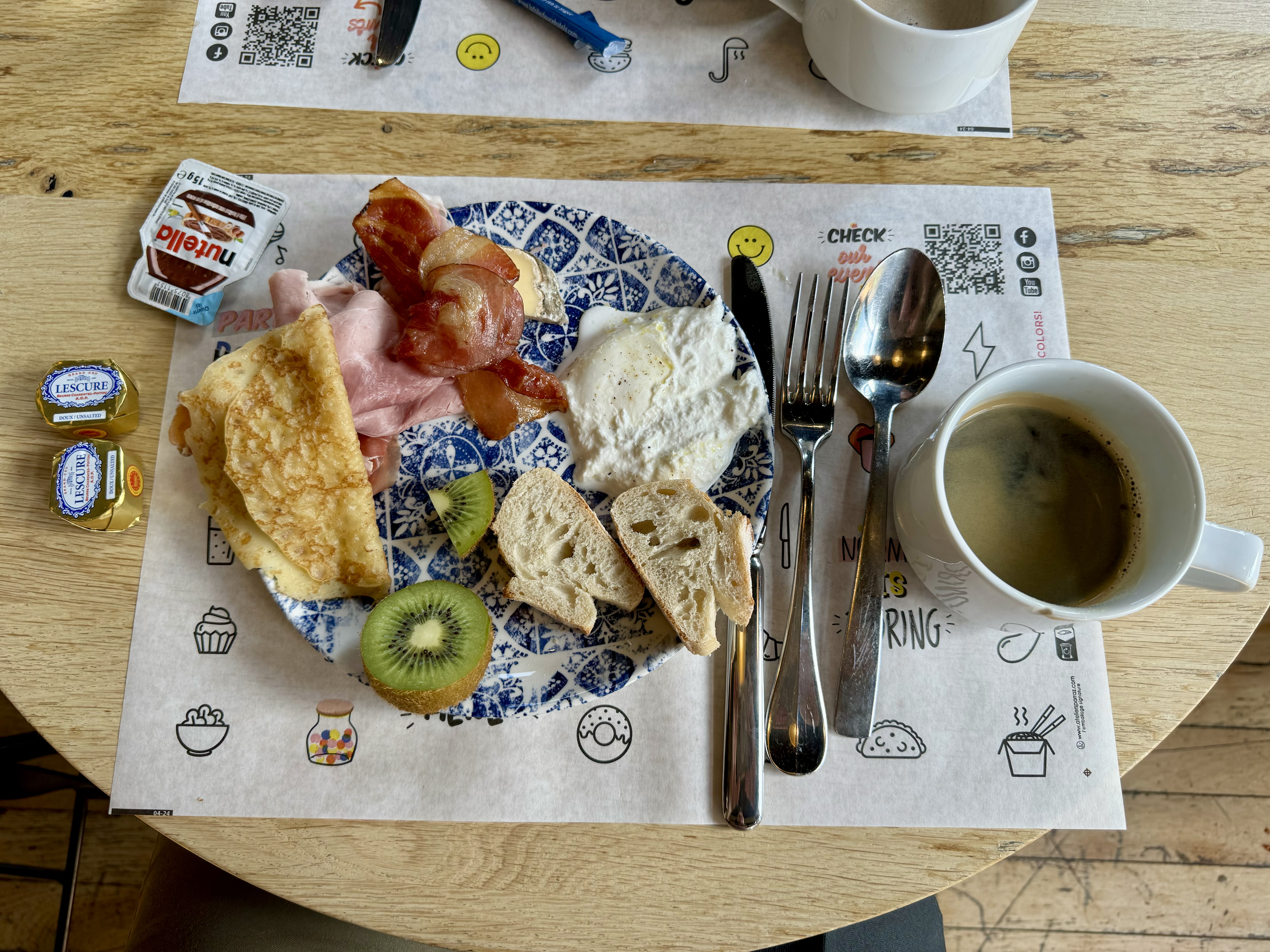 Typical Tour du Mont Blanc hotel breakfast buffet selection.